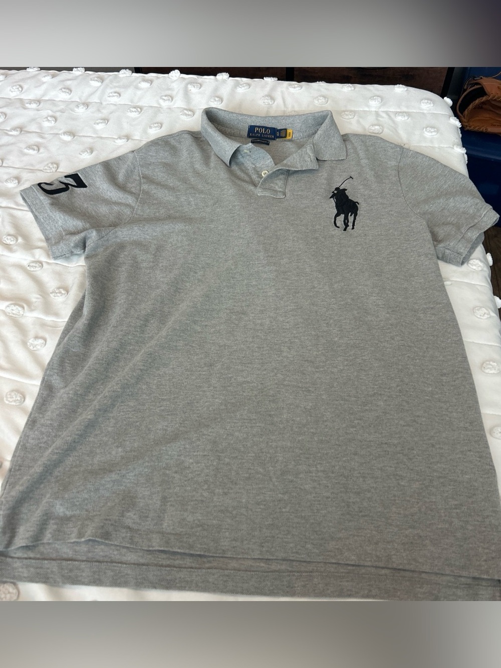 Polo by Ralph Lauren Light Gray Polo with Navy Pony Logo